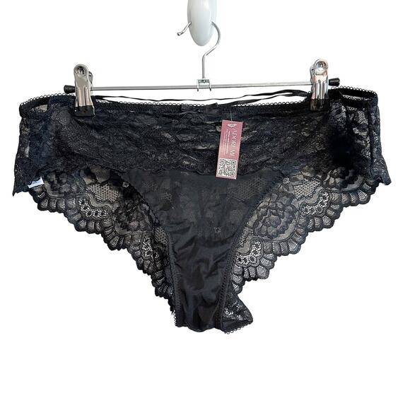 Adore Me Enny Black Lace Bikini Panty NWT Size 0X - Picture 1 of 9